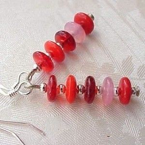 B2G1 Valentines Day Red Pink Stack Earrings Handmade Gifts for Women Friends